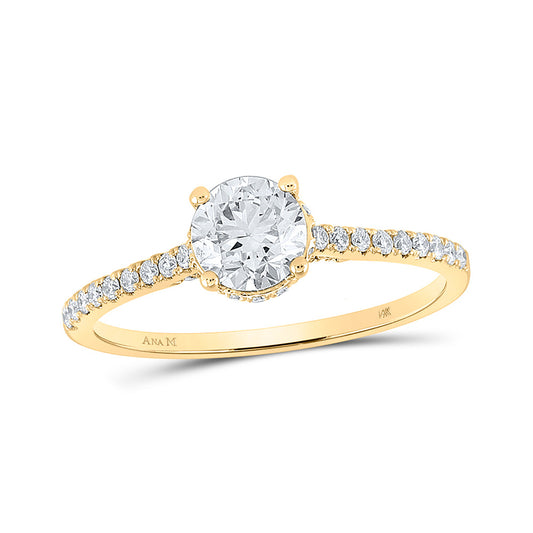 14K White Or Yellow Gold Round Diamond Solitaire Bridal Wedding Engagement Ring , Womens Size: 5-10