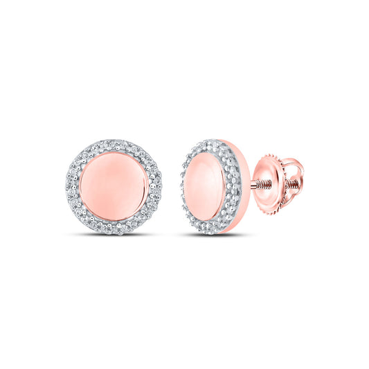 10K Yellow Or White Or Rose Gold Womens Round Diamond Circle Earrings