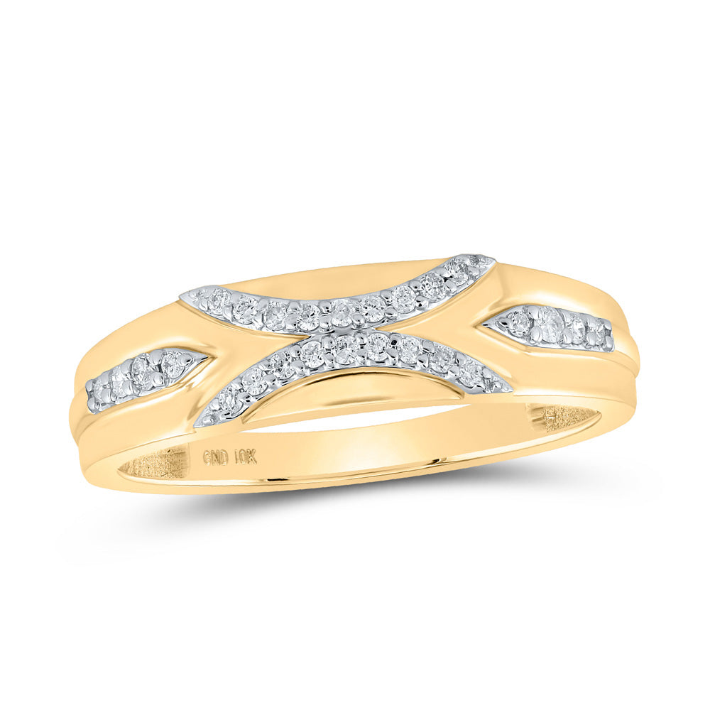 10K Yellow Gold His Hers Round Diamond Cluster Matching Wedding Set 1/2 Cttw, Womens Size: 5-10, Mens Size: 7-13
