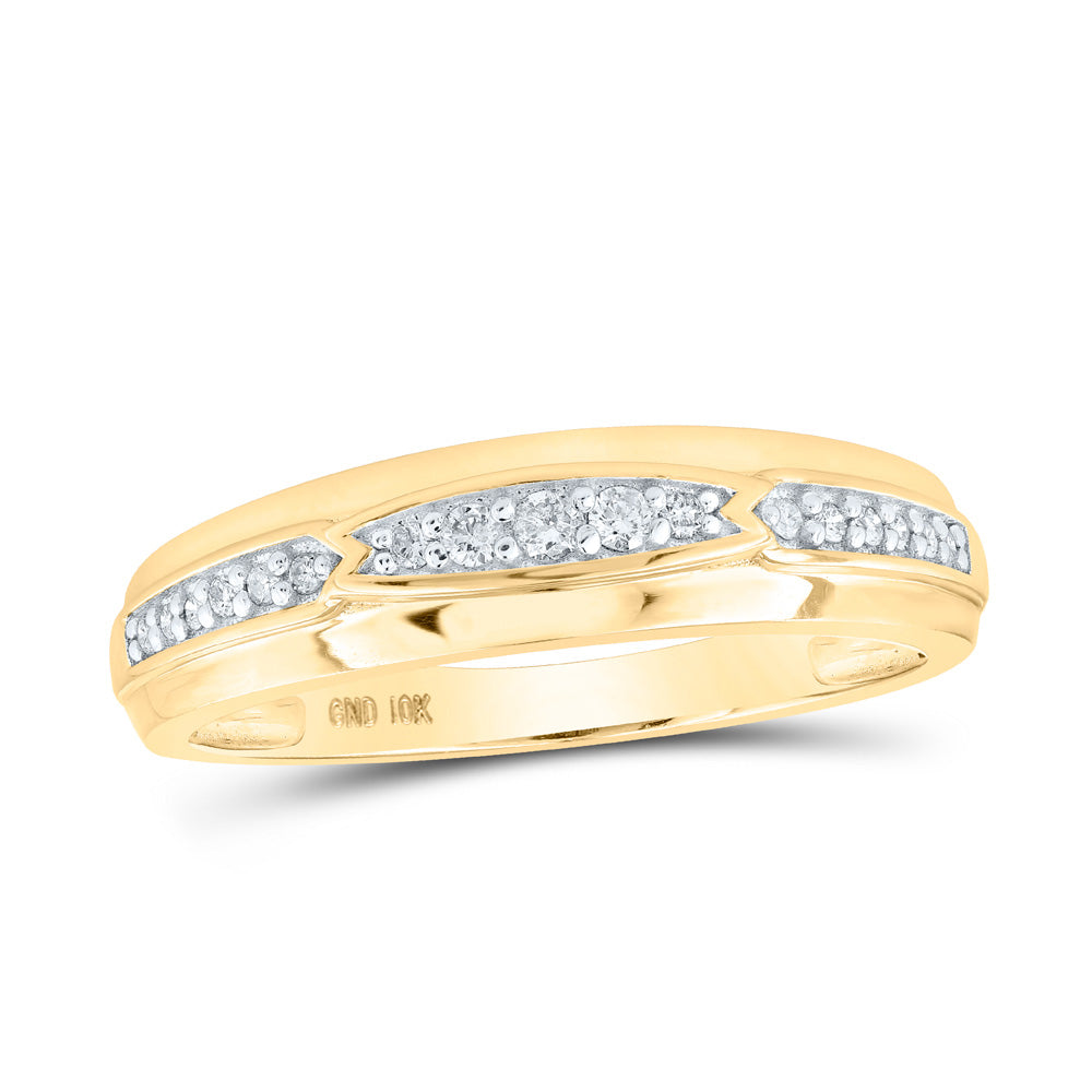 10K White Or Yellow Gold His Hers Round Diamond Square Matching Wedding Set , Womens Size: 5-10, Mens Size: 7-13