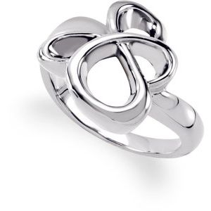 14K White Gold Polished Freeform Ring Size 6
