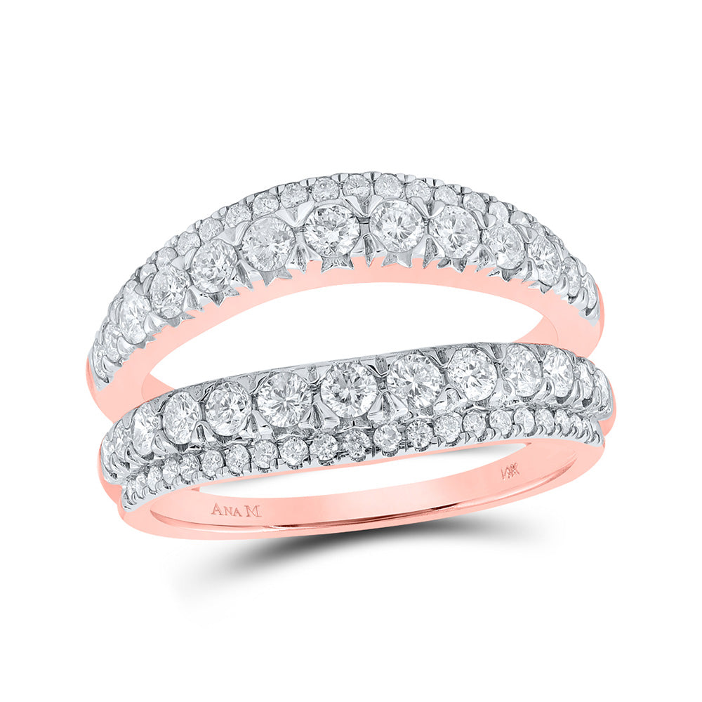 14K White Or Yellow Gold Womens Round Diamond Wrap Enhancer Wedding Band, Womens Size: 5-10