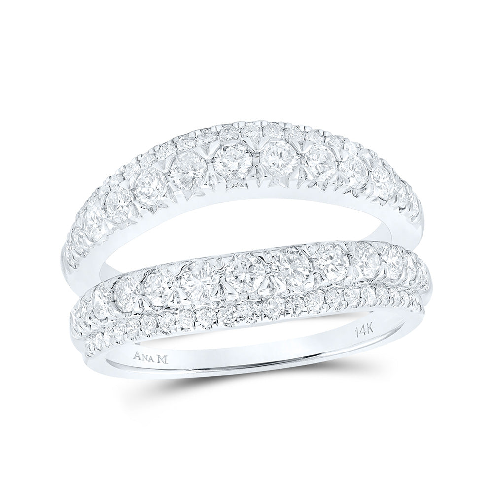 14K White Or Yellow Gold Womens Round Diamond Wrap Enhancer Wedding Band, Womens Size: 5-10