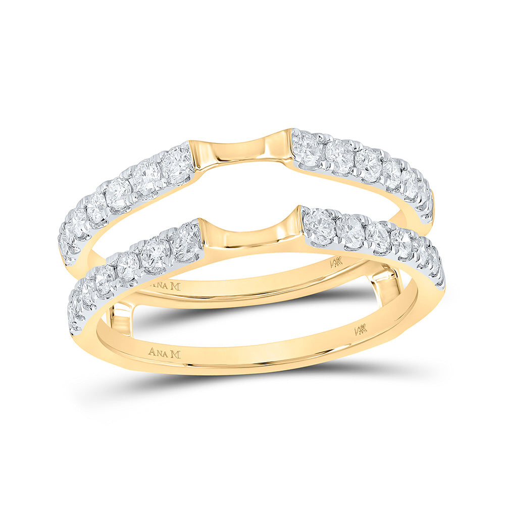 14K White Or Yellow Gold Womens Round Diamond Wrap Enhancer Wedding Band , Womens Size: 5-10