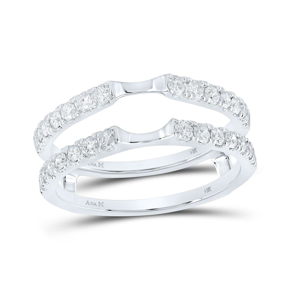 14K White Or Yellow Gold Womens Round Diamond Wrap Enhancer Wedding Band , Womens Size: 5-10