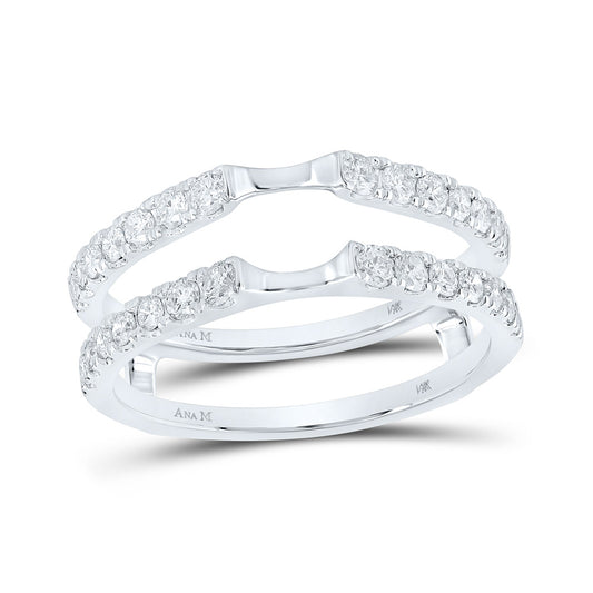 14K White Or Yellow Gold Womens Round Diamond Wrap Enhancer Wedding Band , Womens Size: 5-10