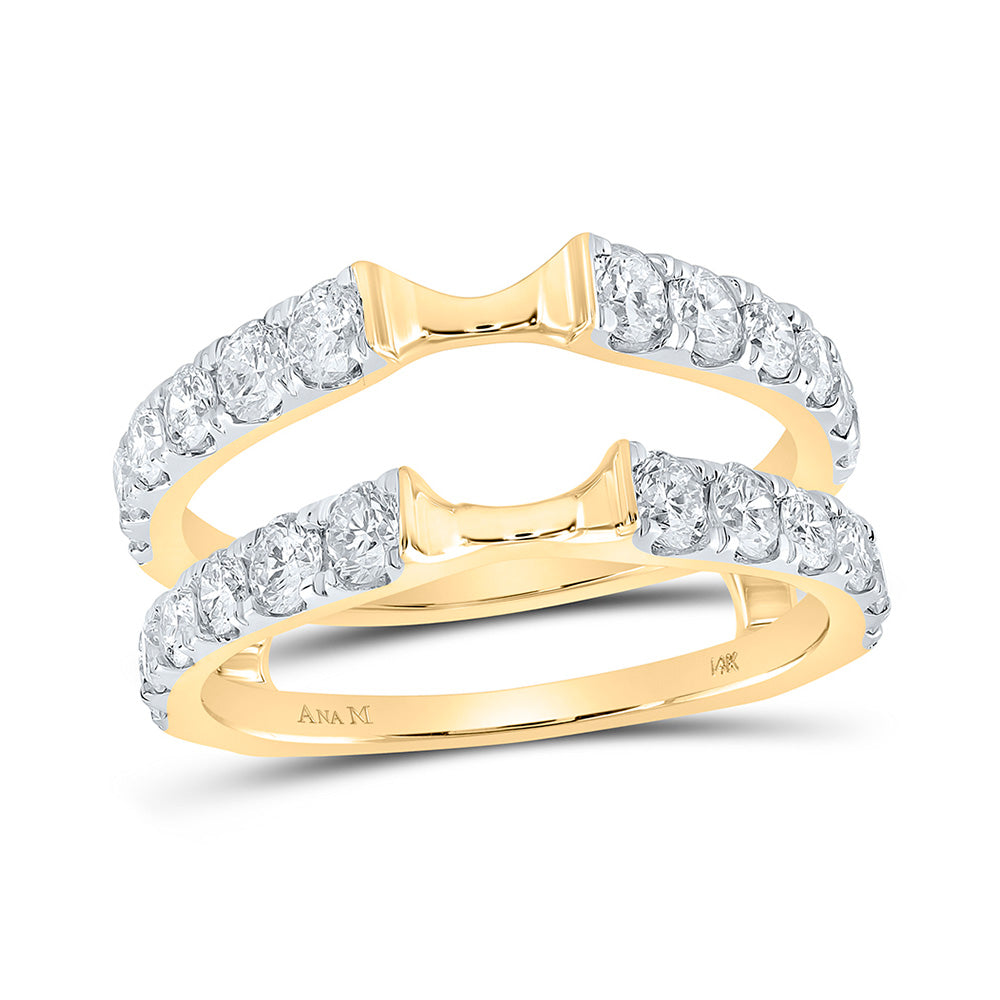 14K White Or Yellow Gold Womens Round Diamond Wrap Enhancer Wedding Band, Womens Size: 5-10