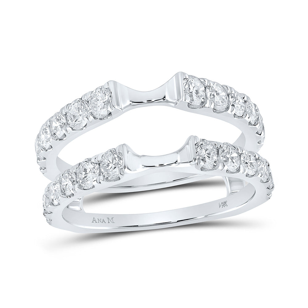 14K White Or Yellow Gold Womens Round Diamond Wrap Enhancer Wedding Band, Womens Size: 5-10