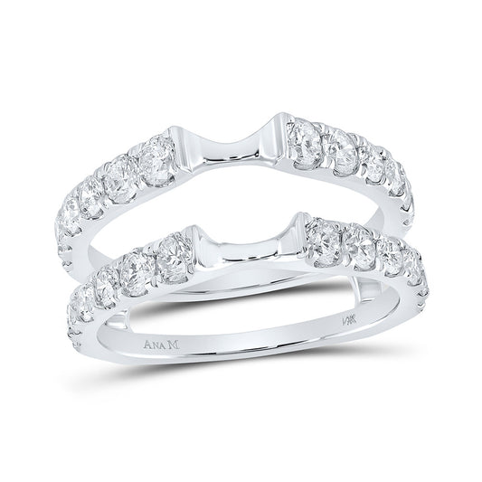 14K White Or Yellow Gold Womens Round Diamond Wrap Enhancer Wedding Band, Womens Size: 5-10