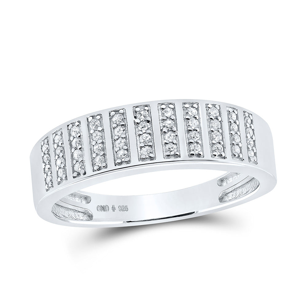 Sterling Silver His Hers Round Diamond Square Matching Wedding Set 5/8 Cttw, Womens Size: 5-10, Mens Size: 7-13