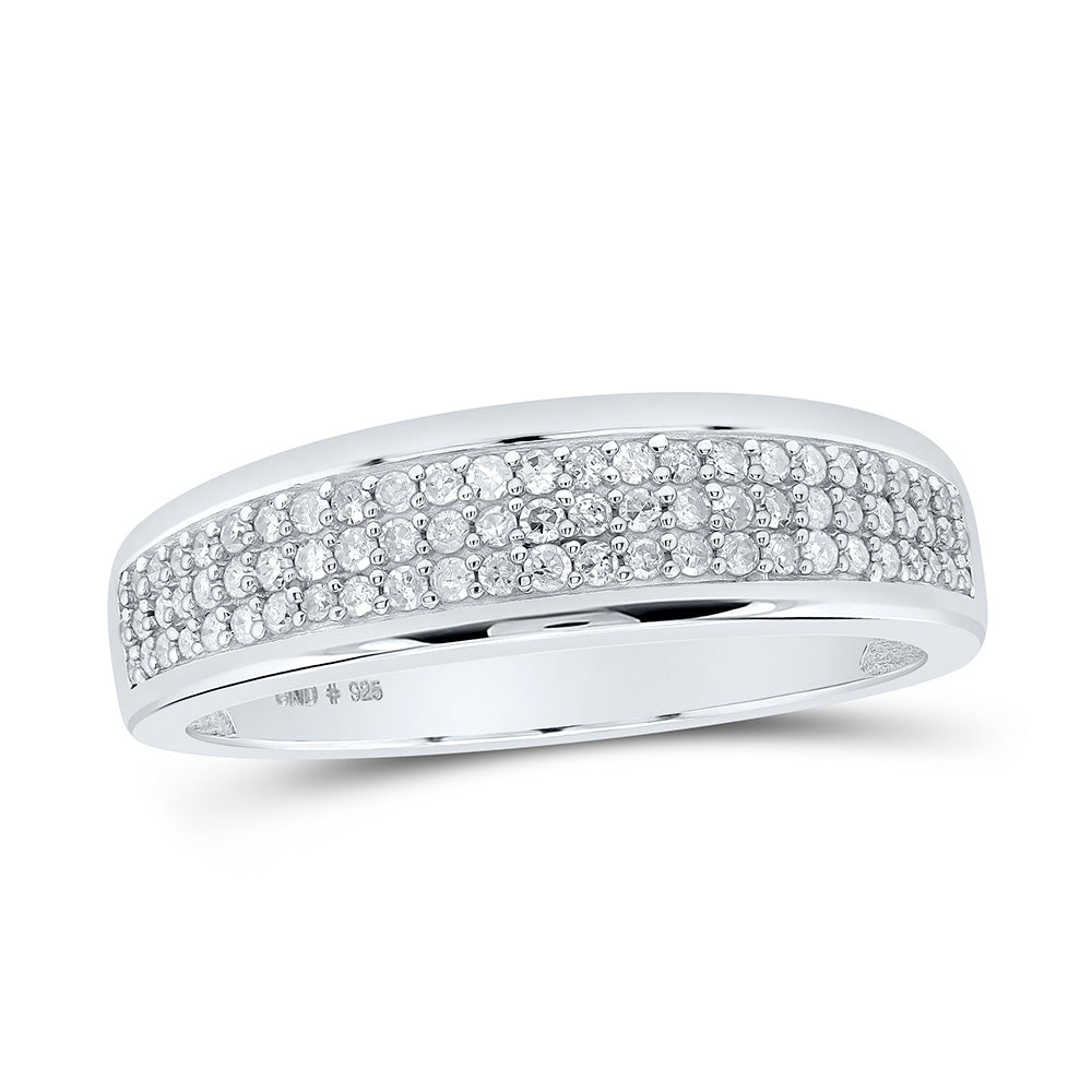 Sterling Silver His Hers Round Diamond Square Matching Wedding Set 7/8 Cttw, Womens Size: 5-10, Mens Size: 7-13