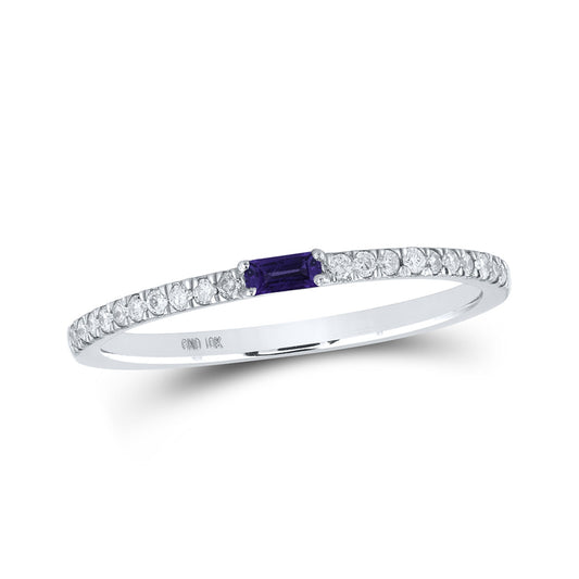 10K Yellow Or White Or Rose Gold Womens Baguette Diamond Band Ring, Womens Size: 5-10