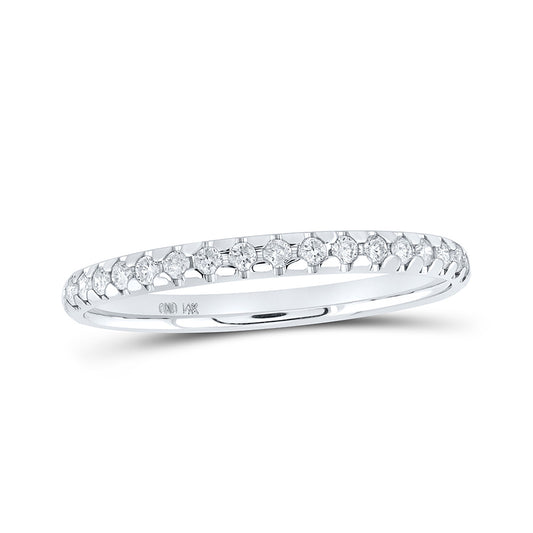 14K Yellow Or White Gold  Womens Round Diamond Machine Set Band Ring 1/6 Cttw, Womens Size: 5-10