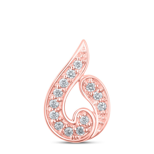 10K Yellow Or Rose Gold Womens Round Diamond Fashion Pendant