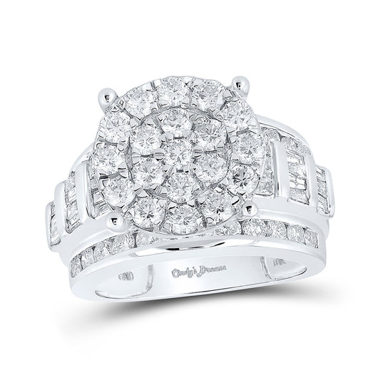 10K White Or Yellow Gold Round Diamond Cluster Bridal Wedding Engagement Ring , Womens Size: 5-10