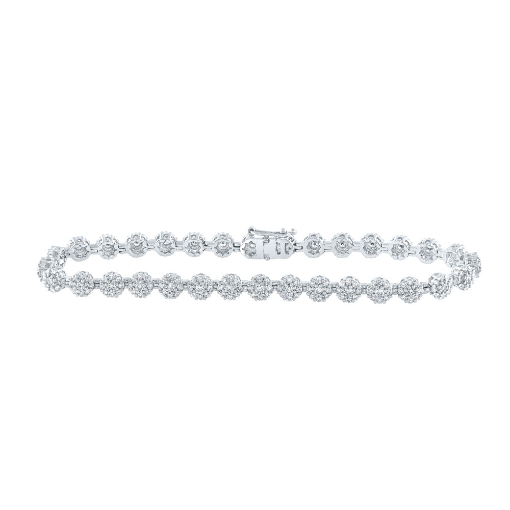 10K Yellow Or White Or Rose Gold Womens Round Diamond Fashion Bracelet