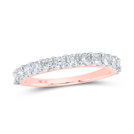 14K Rose Gold Womens Round Diamond Band Ring 7/8 Cttw, Womens Size: 5-10