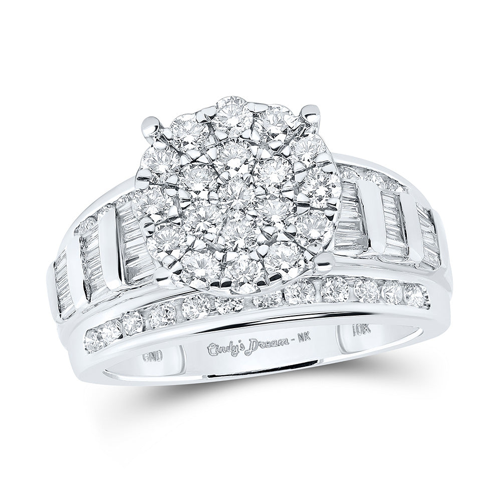 10K Yellow Or White Or Rose Gold Round Diamond Cluster Bridal Wedding Engagement Ring, Womens Size: 5-10