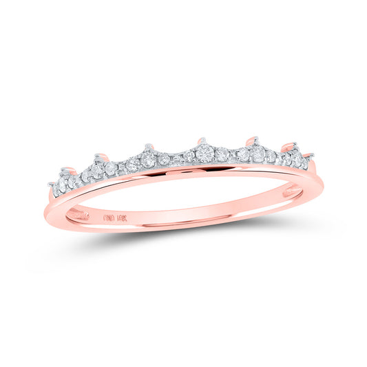 10K Yellow Or White Or Rose Gold Womens Round Diamond Stackable Band Ring , Womens Size: 5-10
