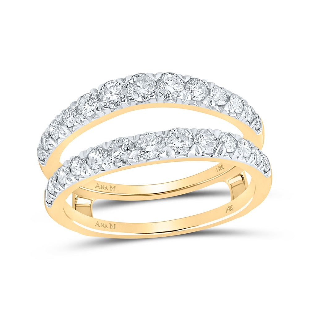 14K White Or Yellow Gold Womens Round Diamond Wrap Enhancer Wedding Band , Womens Size: 5-10