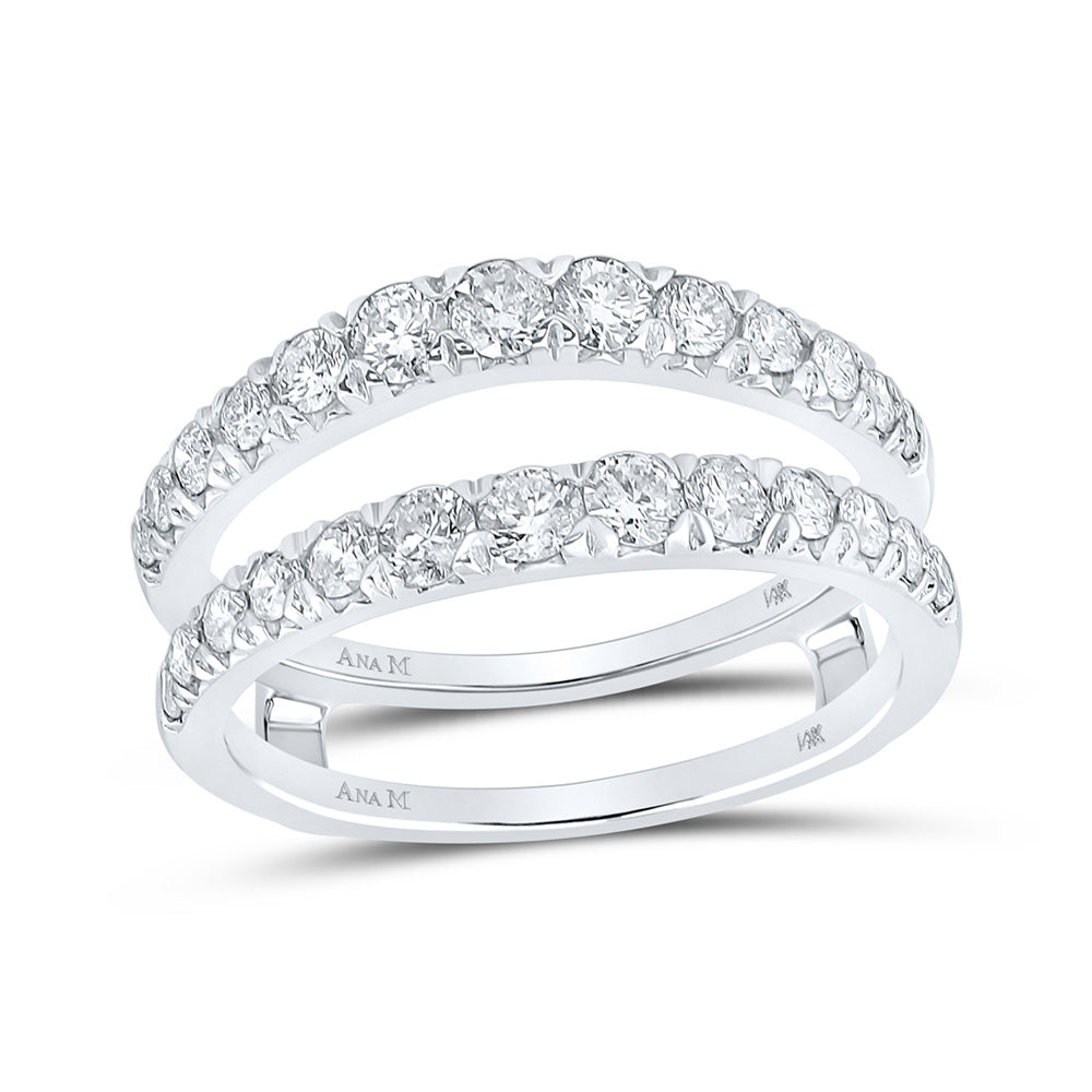 14K White Or Yellow Gold Womens Round Diamond Wrap Enhancer Wedding Band , Womens Size: 5-10