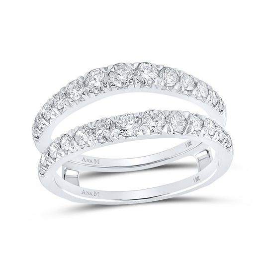 14K White Or Yellow Gold Womens Round Diamond Wrap Enhancer Wedding Band , Womens Size: 5-10
