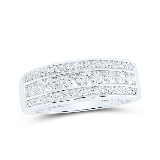 14K Yellow Or White Gold  Mens Round Diamond Band Ring 1 Cttw, Mens Size: 7-13