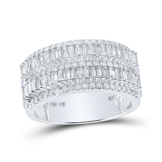 10K Yellow Or White Gold  Mens Round Diamond Band Ring 1-1/2 Cttw, Mens Size: 7-13