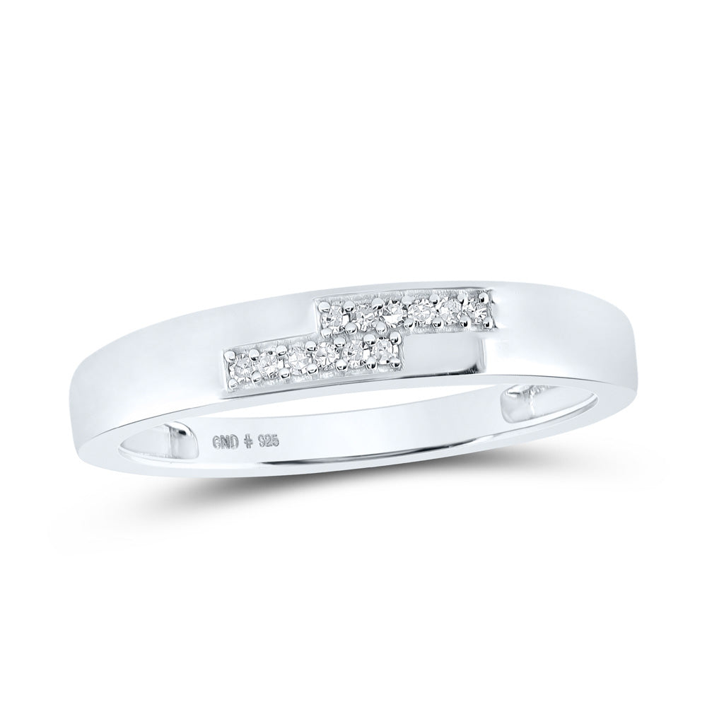 Sterling Silver His Hers Round Diamond Square Matching Wedding Set 1/4 Cttw, Womens Size: 5-10, Mens Size: 7-13