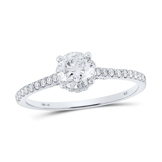 14K White Gold Round Diamond Solitaire Bridal Wedding Engagement Ring 1 Cttw, Womens Size: 5-10