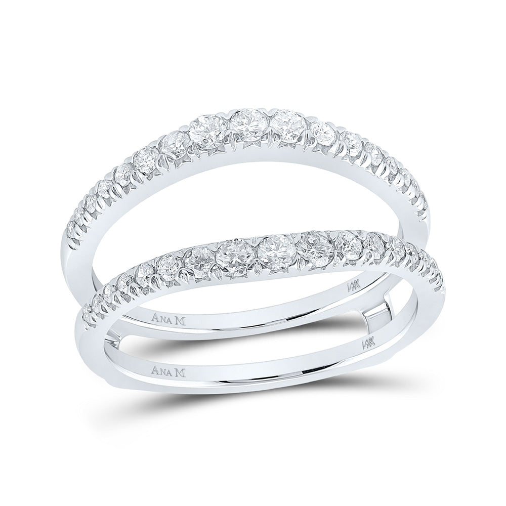 14K Yellow Or White Or Rose Gold Womens Round Diamond Wrap Enhancer Wedding Band , Womens Size: 5-10