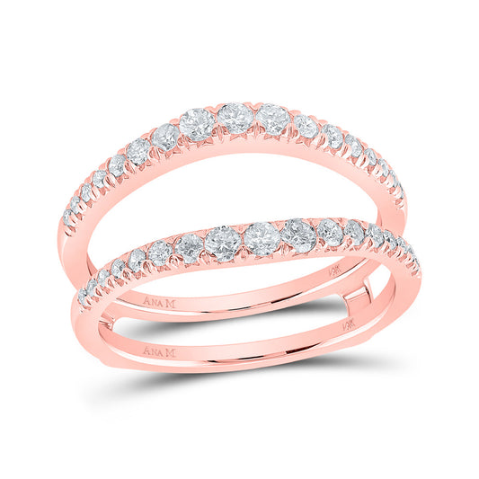 14K Yellow Or White Or Rose Gold Womens Round Diamond Wrap Enhancer Wedding Band , Womens Size: 5-10