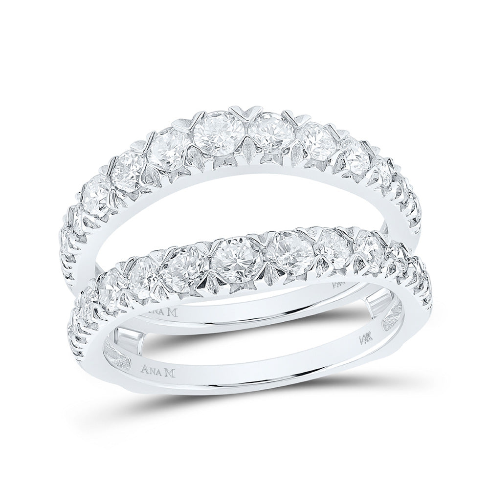 14K White Or Yellow Gold Womens Round Diamond Wrap Enhancer Wedding Band, Womens Size: 5-10