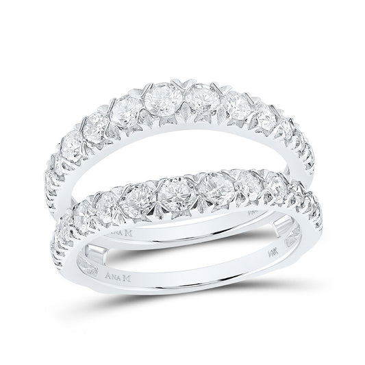 14K White Or Yellow Gold Womens Round Diamond Wrap Enhancer Wedding Band, Womens Size: 5-10