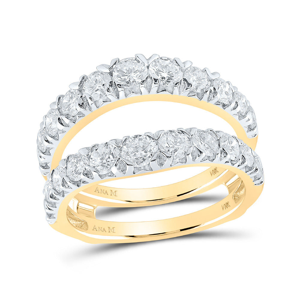 14K White Or Yellow Gold Womens Round Diamond Wrap Enhancer Wedding Band , Womens Size: 5-10