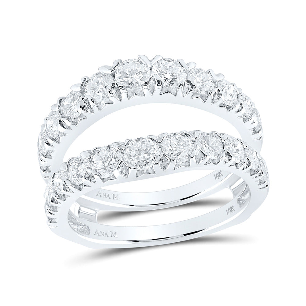 14K White Or Yellow Gold Womens Round Diamond Wrap Enhancer Wedding Band , Womens Size: 5-10