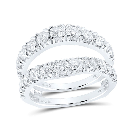14K White Or Yellow Gold Womens Round Diamond Wrap Enhancer Wedding Band , Womens Size: 5-10