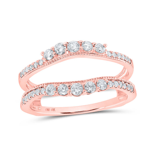 10k Yellow Or Rose Gold  Womens Diamond Wrap Enhancer Wedding Band 1/2 Cttw, Womens Size: 5-10