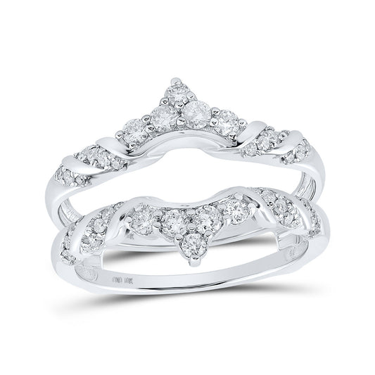10K Yellow Or White Gold  Womens Round Diamond Wrap Enhancer Wedding Band 1/2 Cttw, Womens Size: 5-10