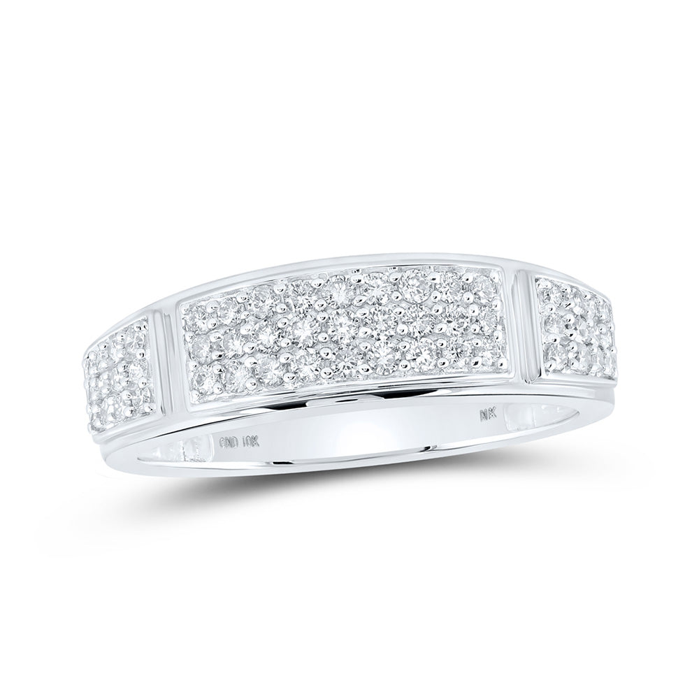10K White Or Yellow Gold His Hers Round Diamond Cluster Matching Wedding Set, Womens Size: 5-10, Mens Size: 7-13
