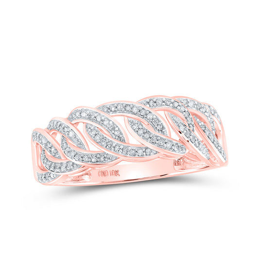 10K White Or Rose Gold Mens Round Diamond Curb Link Band Ring , Mens Size: 7-13