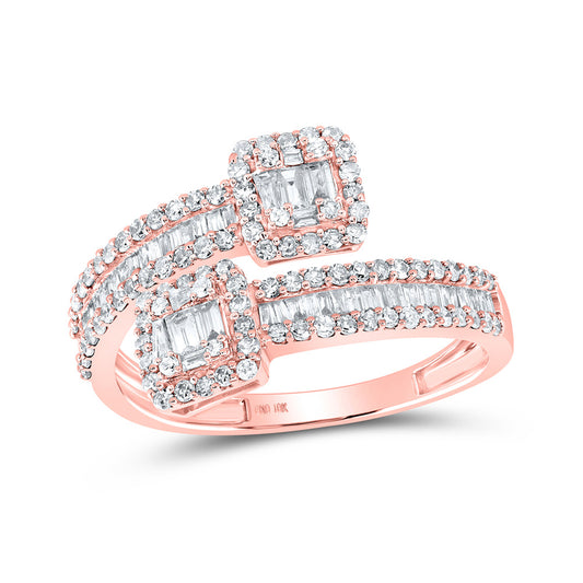 10K Yellow Or White Or Rose Gold Mens Baguette Diamond Cuff Band Ring , Mens Size: 7-13