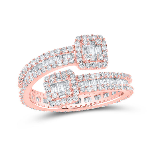 10K Yellow Or White Or Rose Gold Mens Baguette Diamond Cuff Eternity Band Ring, Mens Size: 7-13
