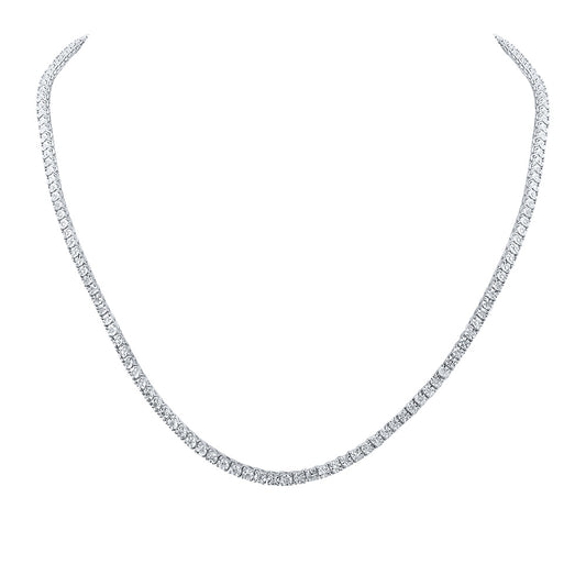 10K White Gold Mens Round Diamond Single Row Link Chain Necklace 1-1/4 Cttw, Length: 20 In