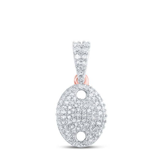 10K Yellow Or White Or Rose Gold Womens Round Diamond Oval Pendant