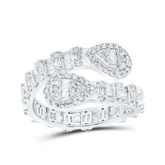 10K Yellow Or Rose Or White Gold  Womens Round Diamond Circle Cuff Band Ring 1 Cttw, Womens Size: 5-10