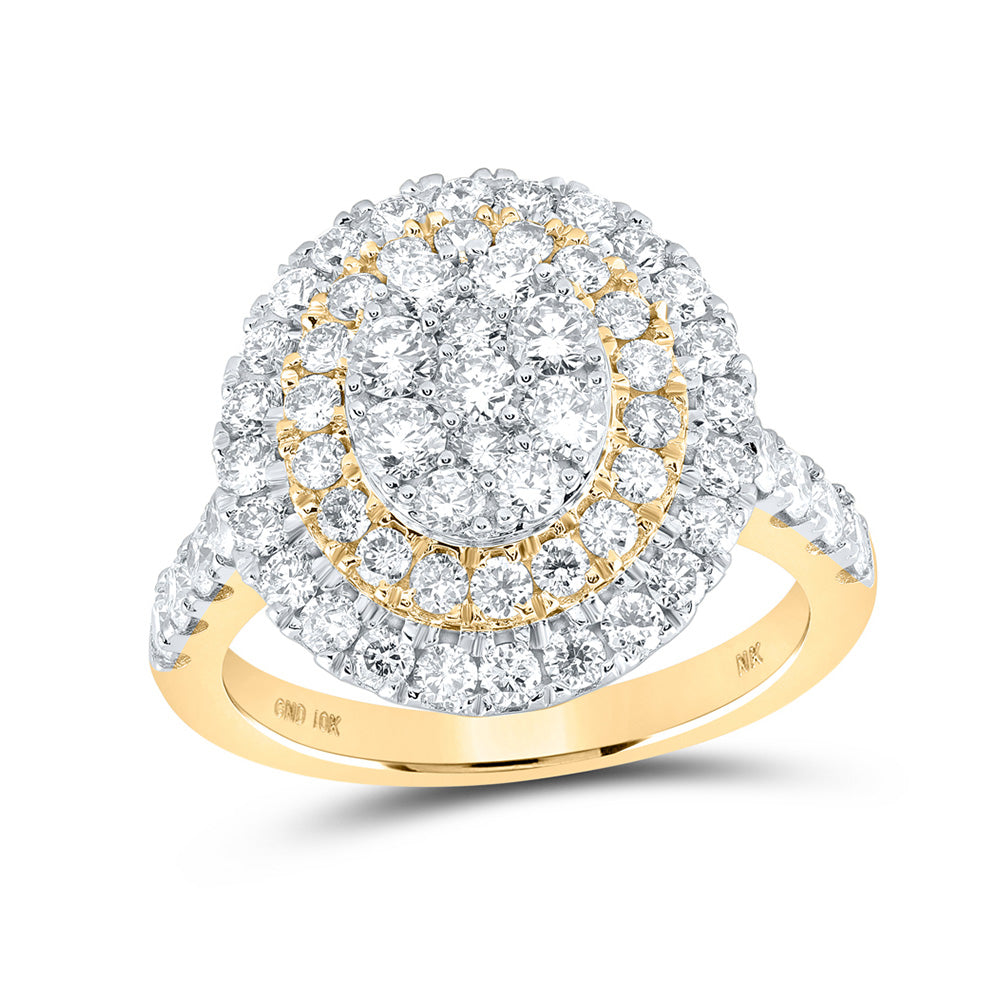 10K White Or Yellow Gold Womens Round Diamond Cluster Ring, Womens Size: 5-10