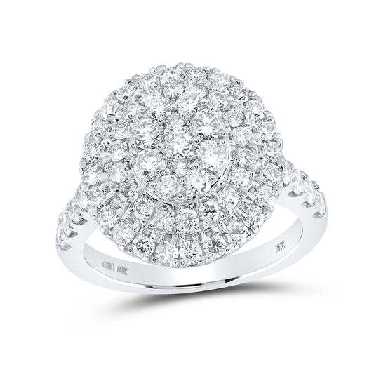 10K White Or Yellow Gold Womens Round Diamond Cluster Ring, Womens Size: 5-10