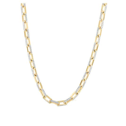 10K Yellow Gold Mens Round Diamond 20-inch Anchor Link Chain Necklace 11-1/2 Cttw, Length: 20 In, Width: 0.2 In