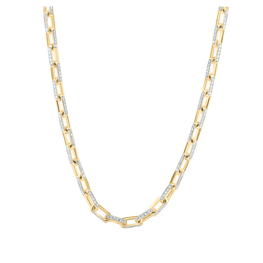 10K Yellow Gold Mens Round Diamond 22-inch Anchor Link Chain Necklace 12-1/2 Cttw, Length: 22.01 In, Width: 0.2 In